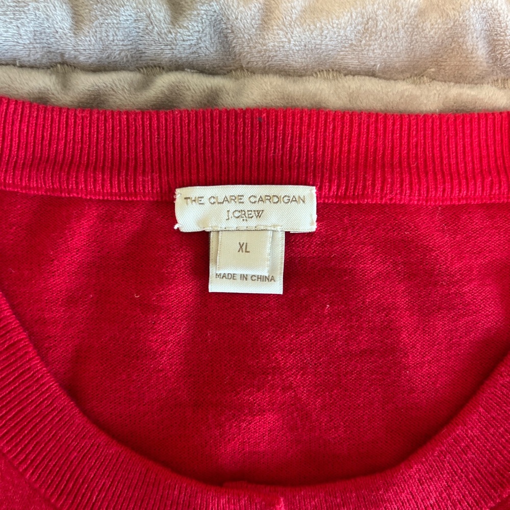 J. Crew The Clare Cardigan in red size XL - Picture 4 of 7
